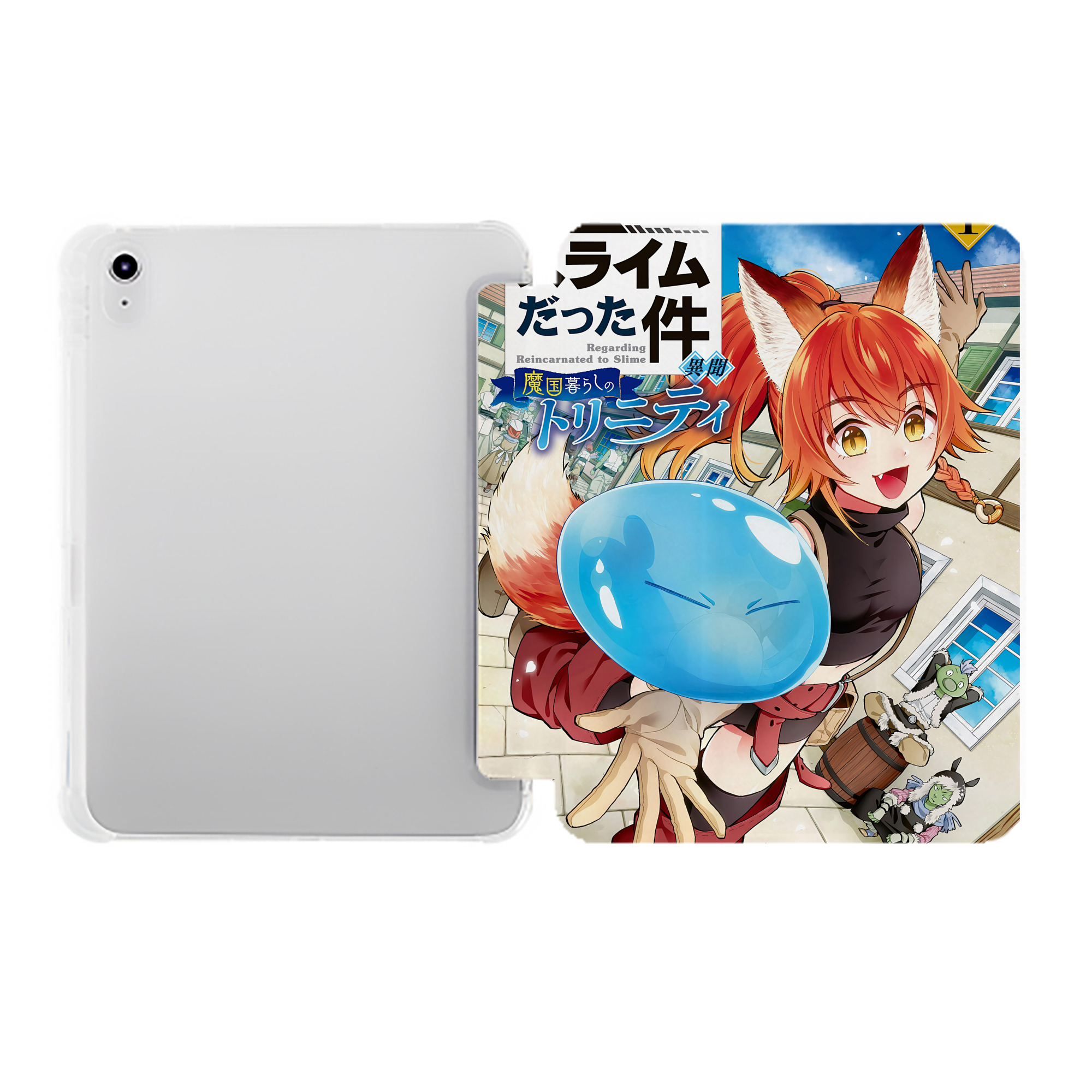 （画像用） 転スラ Regarding Reincarnated to Slime IPad ケース ペン収納付き 三つ折りスタンド PUレザー×シリコン 対応機種9.5/10.5/10.9インチ